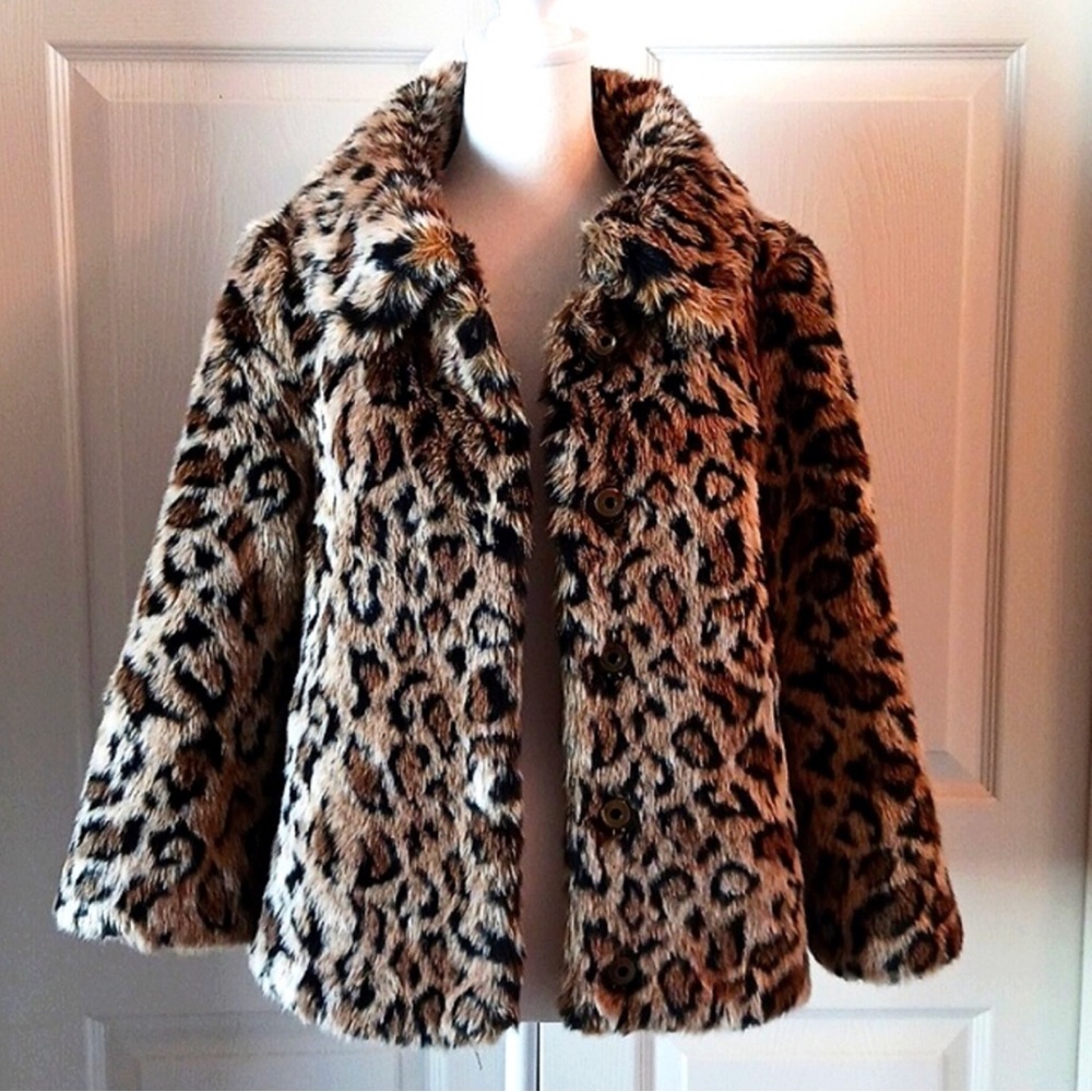 Vintage juicy couture faux fur leopard print coat jacket